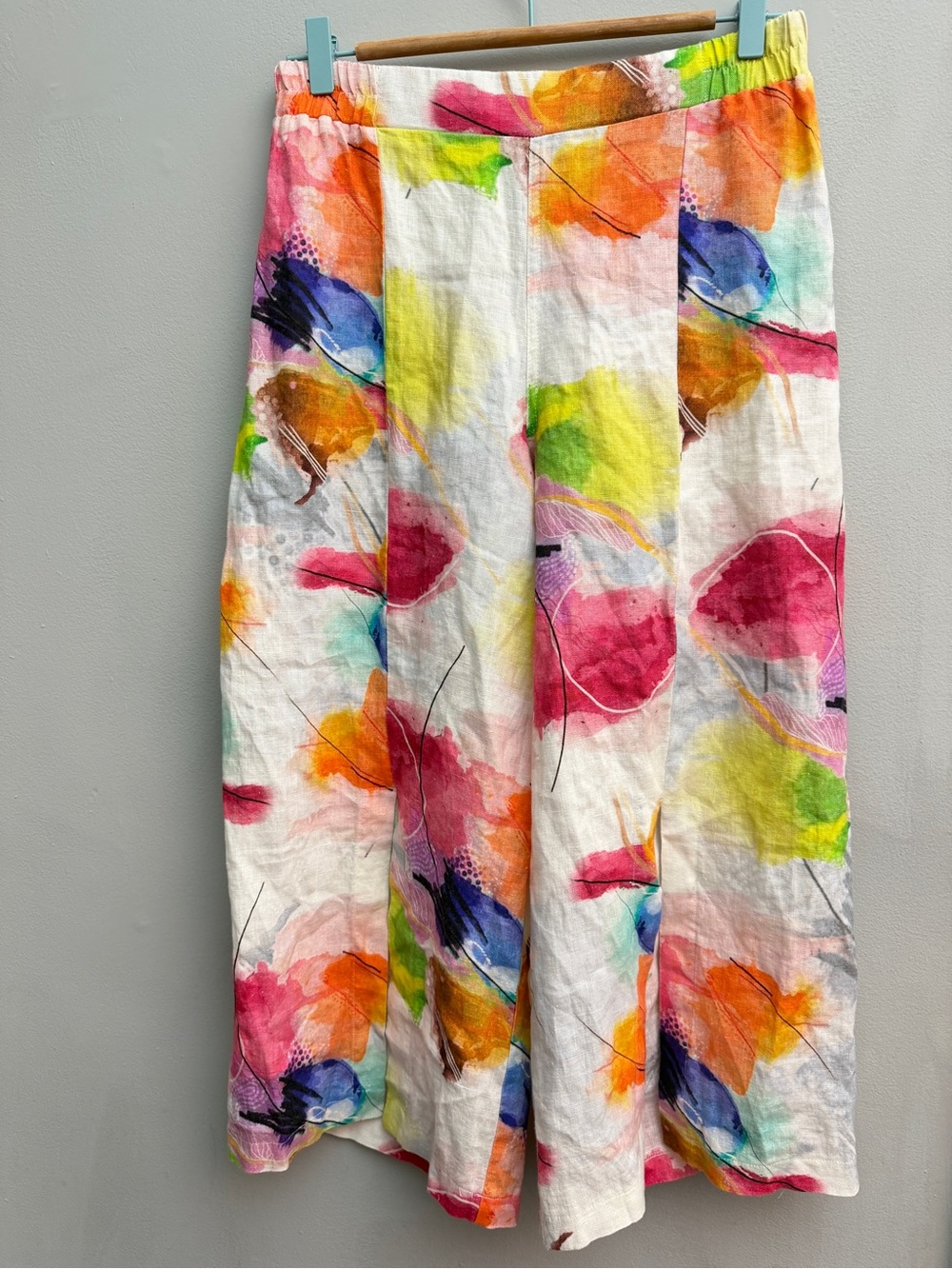 *New* LUUKAA MAYA WATERCOLOR LINEN PANTS, Size 4